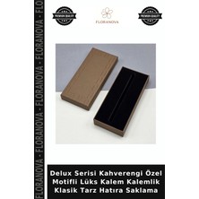 Floranova Delux Serisi Kahverengi Özel Motifli Lüks Kalem Kalemlik Klasik Tarz Hatıra Saklama