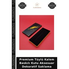 Floranova Premium Tüylü Kalem Baskılı Kutu Aksesuar Dekoratif Saklama