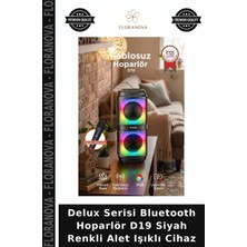 Floranova Delux Serisi Bluetooth Hoparlör D19 Siyah Renkli Alet Işıklı Cihaz