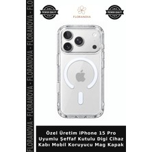 Floranova Özel Üretim iPhone 15 Pro Uyumlu Şeffaf Kutulu Digi Cihaz Kabı Mobil Koruyucu Mag Kapak