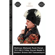 Floranova Mohican Mohawk Punk Peruk - 70 Li 80 Li Yıllar Peruk Model 5 Gösteri Ürünü Stil Tamamlayıcı