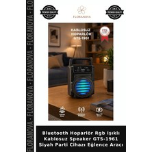 Floranova Bluetooth Hoparlör Rgb Işıklı Kablosuz Speaker GTS-1961 Siyah Parti Cihazı Eğlence Aracı