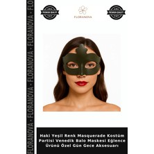 Floranova Haki Yeşil Renk Masquerade Kostüm Partisi Venedik Balo Maskesi Eğlence Ürünü Özel Gün Gece Aksesuarı