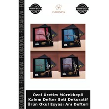 Floranova Özel Üretim Mürekkepli Kalem Defter Seti Dekoratif Ürün Okul Eşyası Anı Defteri