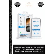 Floranova Samsung S25 Ultra Hd 9d Temperli Cam Ekran Koruyucu Telefon Örtü Cihaz Aksesuar Mobil Ürün