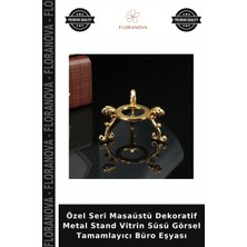 Floranova Özel Seri Masaüstü Dekoratif Metal Stand Vitrin Süsü Görsel Tamamlayıcı Büro Eşyası