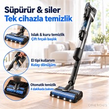 Philips 3ü 1 Arada Islak, Kuru ve Moplu Hibrit Güç Motorlu Güçlü Emişli Kablosuz Dikey Süpürge, Kendini Temizleme, LED Başlık, Çok Fonksiyonlu + Mutfak Tartısı(Onerous)