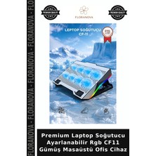 Floranova Premium Laptop Soğutucu Ayarlanabilir Rgb CF11 Gümüş Masaüstü Ofis Cihaz