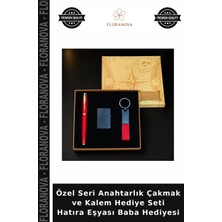 Floranova Özel Seri Anahtarlık Çakmak ve Kalem Hediye Seti Hatıra Eşyası Baba Hediyesi