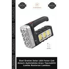 Floranova Özel Üretim Solar LED Fener Çok Amaçlı Aydınlatma Aracı Taşınabilir Lamba Restoran Lambası