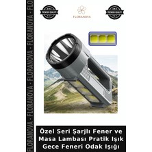 Floranova Özel Seri Şarjlı Fener ve Masa Lambası Pratik Işık Gece Feneri Odak Işığı