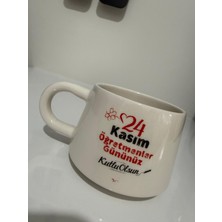 Bumelo Seramik El Işlemesi Kahve Fincanı Kupa Mug Bardak 24 Kasım Öğretmenler Günü
