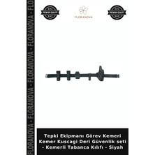Floranova Tepki Ekipmanı Görev Kemeri Kemer Kuscagi Deri Güvenlik Seti - Kemerli Tabanca Kılıfı - Siyah