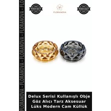 Floranova Delux Serisi Kullanışlı Obje Göz Alıcı Tarz Aksesuar Lüks Modern Cam Küllük