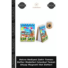 Floranova Hatıra Hediyesi Şehir Teması Defter Modelleri Istanbul Temalı Ahşap Magnetli Not Defteri