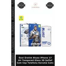 Floranova Özel Üretim Blueo iPhone 17 Air Tempered Glass 3D Şeffaf Cam Cep Telefonu Koruma Camı