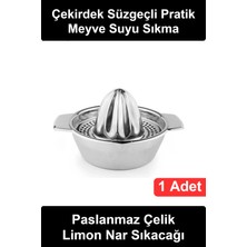 Wonara #limonsıkacağı Paslanmaz Çelik Limon Nar Portakal Sıkacağı Süzgeçli Manuel Narenciye Meyve Suyu Sıkma Aparatı Kulplu Hazneli Mutfak Pratik Ergonomik Kolay Temizlenebilir Çekirdek Filtreli Sıkacak