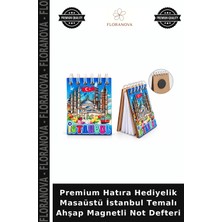 Floranova Premium Hatıra Hediyelik Masaüstü Istanbul Temalı Ahşap Magnetli Not Defteri