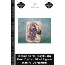 Floranova Delux Serisi Baykuşlu Deri Defter Okul Eşyası Hatıra Defterleri
