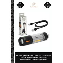 Floranova Tg LED Şarjlı Kamp Lambası Taşınabilir Ortam Aydınlatmalı Restoran Aydınlatması Güçlü Aydınlatma