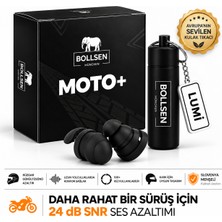 Bollsen Moto Kulak Tıkaçları – Motosiklet Sürücüleri Için Yeniden Kullanılabilir Silikon Kulak Tıkacı – 24 Db Snr Rüzgar Gürültü Azaltma – Kask Altına Uyumlu, Yıkanabilir ve Rahat