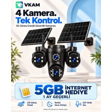 Ventus VKam Reina 4 Kameralı 4G Çift Solar Panel AOV Gece Görüş Sesli Konuşma 1 Ay 5GB İnternet
