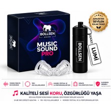 Bollsen Musicsoundpro Kulak Tıkaçları Konser Festival Parti Için 24 Db Snr Gürültü Azaltıcı Müzik Severler Dj ve Müzisyenler Için Yeniden Kullanılabilir Silikon Rahat Gizli Kulak Koruyucu
