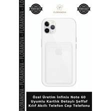 Floranova Özel Üretim Infinix Note 60 Uyumlu Kartlık Detaylı Şeffaf Kılıf Akıllı Telefon Cep Telefonu