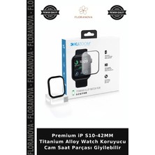 Floranova Premium Ip S10-42MM Titanium Alloy Watch Koruyucu Cam Saat Parçası Giyilebilir