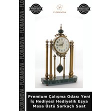 Floranova Premium Çalışma Odası Yeni Iş Hediyesi Hediyelik Eşya Masa Üstü Sarkaçlı Saat