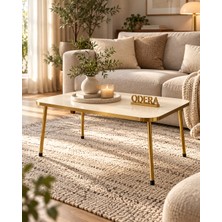 Odera Dikdörtgen Orta Sehpa 90X50 cm Metal Ayaklı Klasik Modern Salon Sehpası