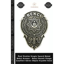 Floranova Özel Üretim Single Sword Metal Bekçi Arması - Bekçi Rozeti Simge Çeşitleri Görev Objesi Kıyafet Süsü