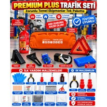 Velonova Premium Trafik ve Ilk Yardım Seti Tüvtürk Muayene Uyumlu Ce Belgeli Abc 1kg Yangın Söndürücü ve E Belgeli Reflektör-Turuncu