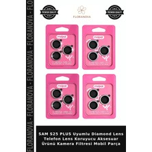 Floranova Sam S25 Plus Uyumlu Diamond Lens Telefon Lens Koruyucu Aksesuar Ürünü Kamera Filtresi Mobil Parça