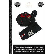 Floranova Özel Seri Kız&erkek Çocuk Polis Kıyafeti Yeni Model Hayal Dünyası Günlük Kullanım Renkli Tasarım