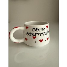 Bumelo Seramik El Işlemesi Kahve Fincanı Kupa Mug Bardak Canım Öğretmenim