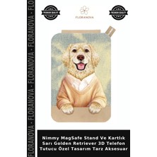 Floranova Nimmy Magsafe Stand ve Kartlık Sarı Golden Retriever 3D Telefon Tutucu Özel Tasarım Tarz Aksesuar