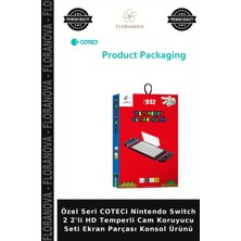 Floranova Özel Seri Coteci Nintendo Switch 2 2'li Hd Temperli Cam Koruyucu Seti Ekran Parçası Konsol Ürünü