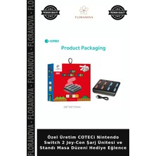 Floranova Özel Üretim Coteci Nintendo Switch 2 Joy-Con Şarj Ünitesi ve Standı Masa Düzeni Hediye Eğlence