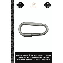 Floranova Single Sword Ithal Paslanmaz, Vidalı Karabina Kanca Donanım Parçası Outdoor Aksesuarı Metal Bağlantı