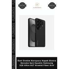 Floranova Özel Üretim Koruyucu Kapak Ekstra Koruma Şarj Uyumlu Samsung S26 Ultra A17 Aramid Fiber Kılıf
