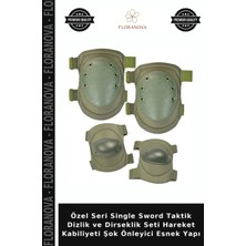 Floranova Özel Seri Single Sword Taktik Dizlik ve Dirseklik Seti Hareket Kabiliyeti Şok Önleyici Esnek Yapı