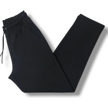 Mass Moda MASSMODA Eşofman Altı Kalın Kışlık Siyah 3 Iplik Kompakt Şardonlu Penye Pijama Erkek / Kadın Unisex