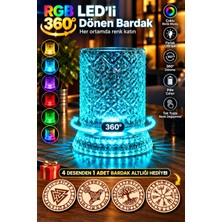 BB Craft Rgb Led’li 360° Dönen Bardak – Renk Değiştiren Işıklı Dekoratif Bardak | 5+ Renk