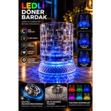 BB Craft Rgb Işıklı 360° Dönen Özel Kristal Desenli Bardak | Kaliteli Rulman Mekanizmalı
