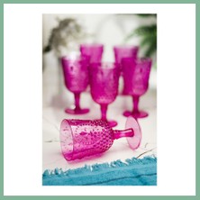 Bşk Virgo Akrilik Pembe 6'lı Kadeh & Su Meşrubat Kahve Yanı Bardağı 450 ml ( Cam Değildir ) BSK2026