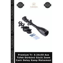 Floranova Premium Tr- 6-24X50 Aoe Tüfek Dürbünü Güçlü Zoom Canlı Detay Kamp Malzemesi