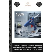 Floranova Atölye Ekipmanı Isıtmalı Tabanca Tamirat Ürünü 100W Sıcak Silikon Tabancası Elektrikli 11 mm Mum