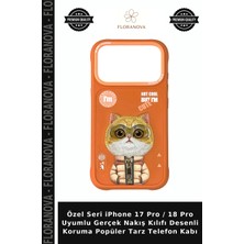 Floranova Özel Seri iPhone 17 Pro / 18 Pro Uyumlu Gerçek Nakış Kılıfı Desenli Koruma Popüler Tarz Telefon Kabı