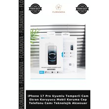 Floranova iPhone 17 Pro Uyumlu Temperli Cam Ekran Koruyucu Mobil Koruma Cep Telefonu Camı Teknolojik Aksesuar